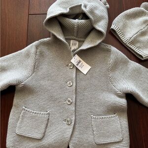 GAP Baby Light Gray Knit Hoodie